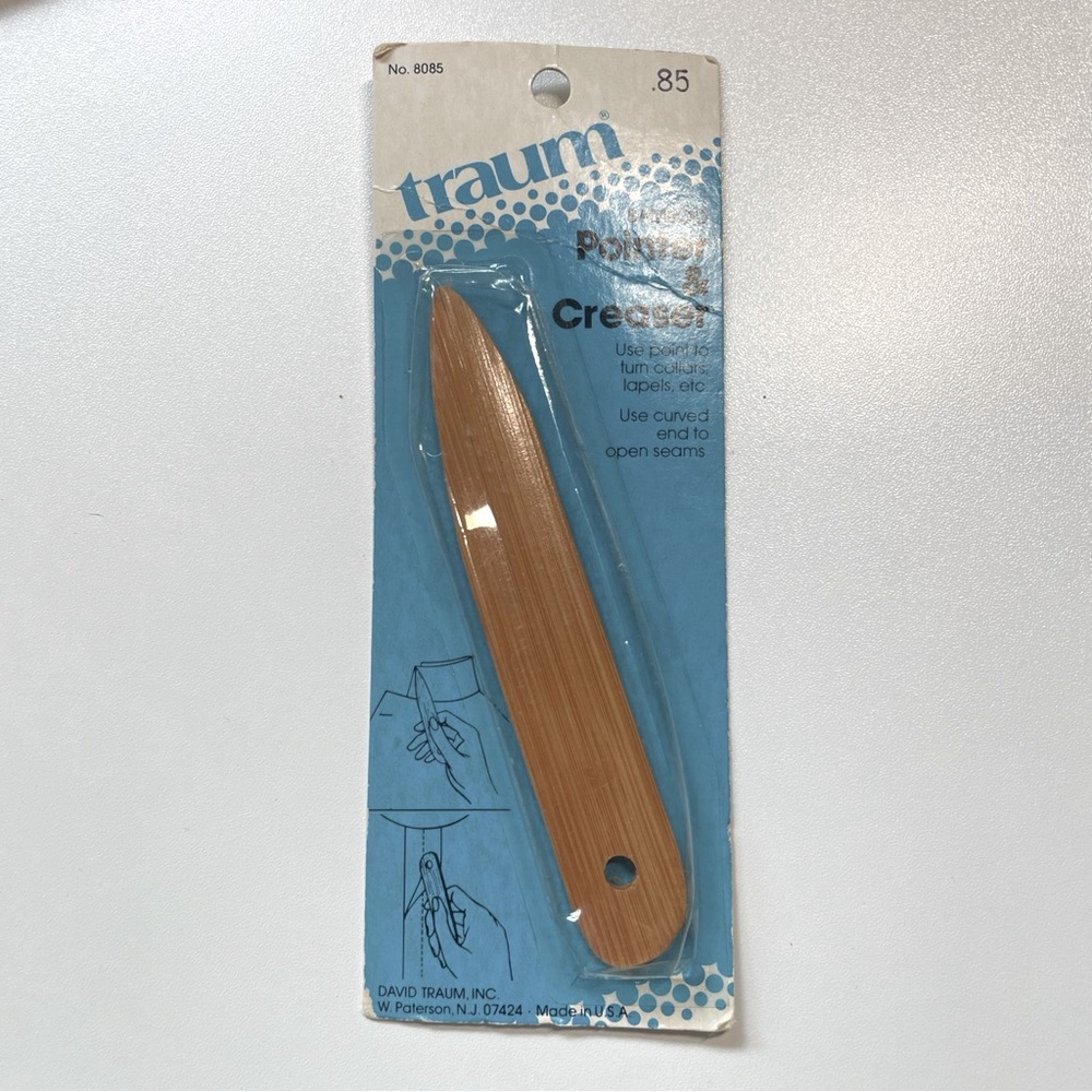 Vintage Traum Bamboo Pointer Creaser USA Made NOS Sealed Collar Lapel Open Seam